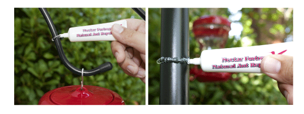 Applying Nectar Fortress� Natural Ant Repellent directly on to the pole or hook